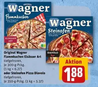 REWE Center Original Wagner Steinofen Pizza o. Flammkuchen 350/300g Angebot