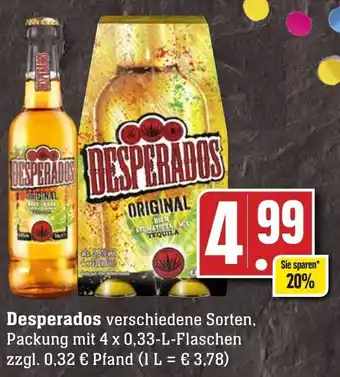 Edeka Neukauf Desperados 4x0,33 L Flaschen Angebot