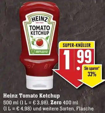 Edeka Neukauf Heinz Tomato Ketchup 500 ml, Zero 400 ml Flasche Angebot