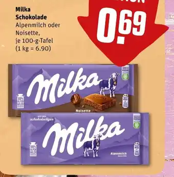 REWE Center Milka Schokolade 100g Angebot