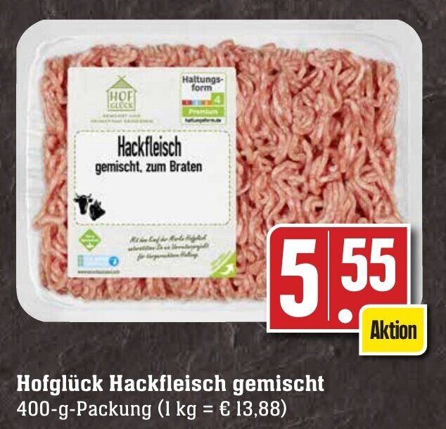 Hofglück Hackfleisch gemischt 400 g Packung Angebot bei Edeka Neukauf Hofglück Hackfleisch gemischt 400 g Packung Angebot bei Edeka Neukauf