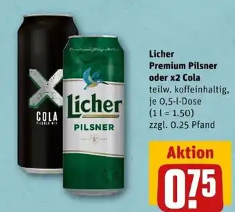 REWE Center Licher Bier o. X2 Cola 500ml Angebot