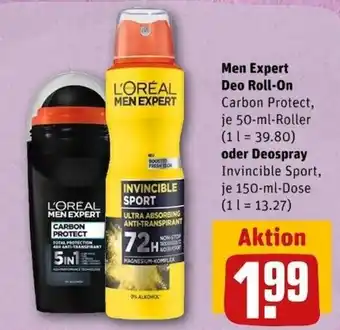 REWE Center L'Oreal Men Expert Deo Roll-on o. Spray 150/50ml Angebot