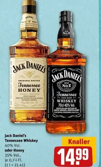 REWE Center Jack Daniels Tennessee Whiskey o. Honey 700ml Angebot