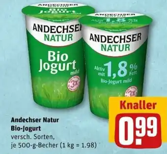 REWE Center Andechser Natur Bio Jogurt mild 500g Angebot