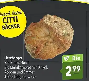 CITTI Markt Herzberger bio emmerbrot Angebot