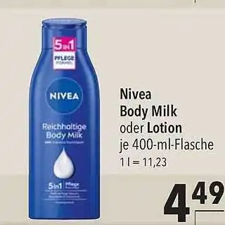 CITTI Markt Nivea body milk oder lotion Angebot