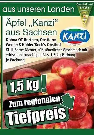 Norma Äpfel „kanzi“ aus sachsen Angebot