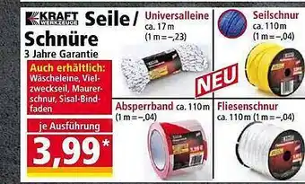 Norma Kraft seile oder schnüre Angebot