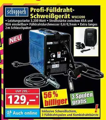 Norma Scheppach profi-fülldraht-schweißgerät wse3200 Angebot