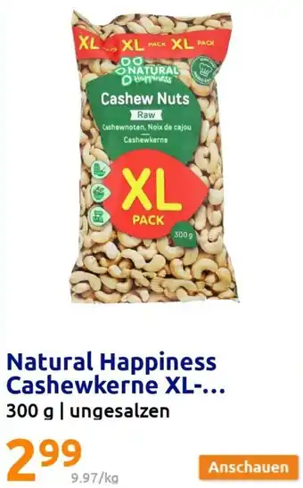 Action Natural Happiness Cashewkerne XL Pack 300 g Angebot