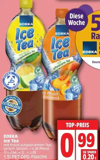 Edeka Edeka Ice Tea 1,5 L PET-DPG Flasche Angebot