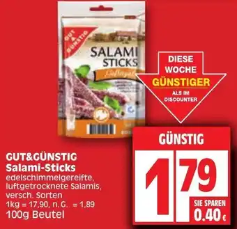 Edeka Gut & Günstig Salami Sticks 100g Beutel Angebot