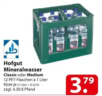 Famila Nord Ost Hofgut Mineralwasser Classic o Medium 12*1L Angebot