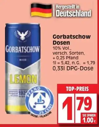 Edeka Gorbatschow Dosen 0,33 l DPG Dose Angebot