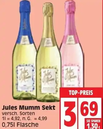 Edeka Jules Mumm Sekt 0,75 l Flasche Angebot