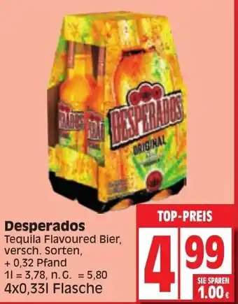 Edeka Desperados 4 x 0,33 l Flasche Angebot