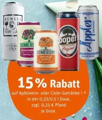 tegut auf Apfelwein oder Cider getränke 0,33/0,5 Dose Angebot