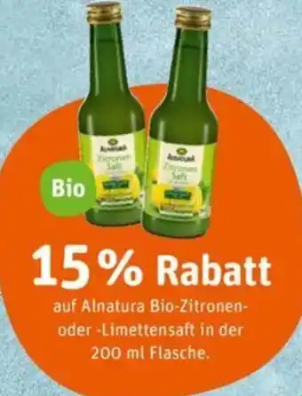 tegut auf Alnatura Bio Zitronen oder Limettensaft in der 200 ml Flasche Angebot