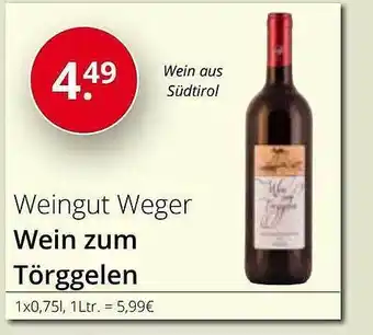 Sagasser Weingut weger wein zum törggelen Angebot