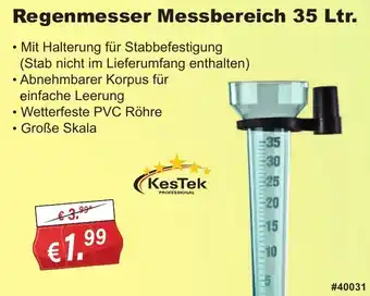 Stabilo Fachmarkt Regenmesser Messbereich 35 Ltr. Angebot