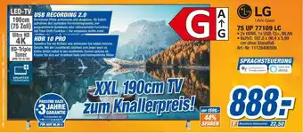 expert Techno Land Lg 75 up 77109 lc led-tv ultra hd 4k Angebot