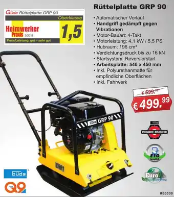 Stabilo Fachmarkt Güde Rüttelplatte GRP 90 Angebot