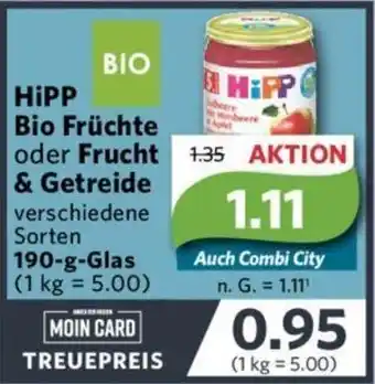 Combi HiPP Bio Früchte oder Frucht & Getreide 190 g Glas Angebot