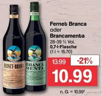 Famila Nord West Fernet Branca oder Brancamenta 0,7 L Flasche Angebot