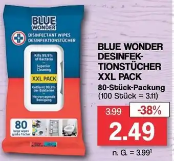 Famila Nord West Blue Wonder Desinfektionstücher XXL Pack 80 Stück Packung Angebot