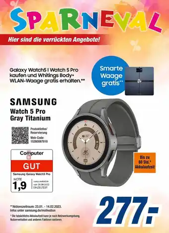 Expert Samsung watch 5 pro gray titanium Angebot