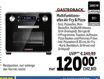 METRO Gastroback Multifunktionsofen Air Fry & Pizza Angebot