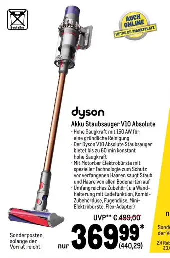 METRO Dyson Akku-Handstaubsauger | V10 Absolute Angebot