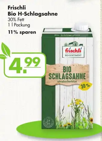 Handelshof Frischli Bio H-Schlagsahne 1 L Packung Angebot