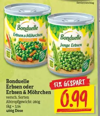 NP Discount Bonduelle Erbsen oder Erbsen & Möhrchen 400g Dose Angebot