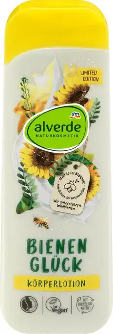 dm drogerie Alverde naturkosmetik körperlotion bienenglück bio-sonnenblume, bio-olivenöl Angebot