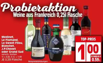 Elli Markt Medinet, Le Flamand, Le Sweet Filou, Blanchet, J.P. Chenet oder Grand Sud 0,25 L Flasche Angebot