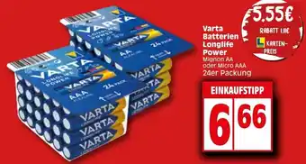 Elli Markt Varta Batterien Longlife Power 24er Packung Angebot