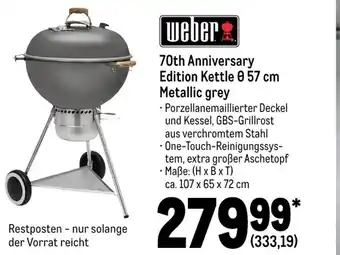 METRO Weber 70th Anniversary Edition Kettle 57 cm Metallic grey Angebot