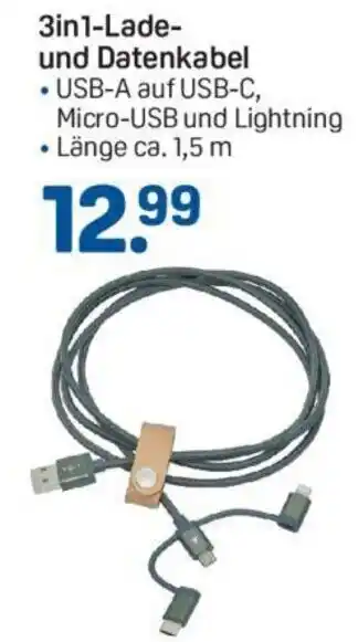 Rossmann 3 in 1 Lade und Datenkabel Angebot