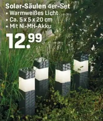 Rossmann Solar Säulen 4er Set ca. 5 x 5 x 20 cm Angebot