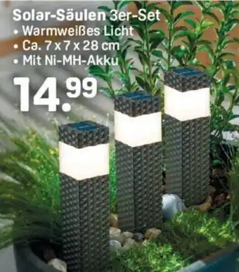 Rossmann Solar Saülen 3er Set ca. 7 x 7 x 28 cm Angebot