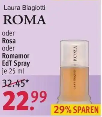 Rossmann Roma oder Rosa oder Romamor EdT Spray 25 ml Angebot