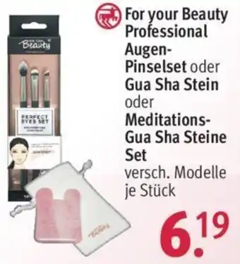 Rossmann For Your Beauty Professional Augen Pinselset oder Gua Sha Stein oder Meditations Gua Sha Steine Set Angebot