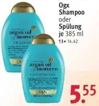 Rossmann Ogx Shampoo oder Spülung 385 ml Angebot