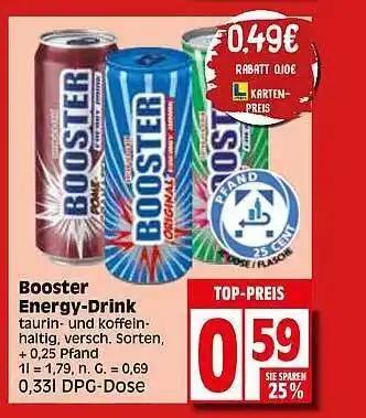 Elli Markt Booster energy drink Angebot