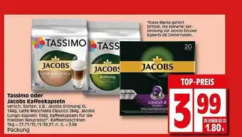 Elli Markt Tassimo oder jacobs kaffeekapseln Angebot