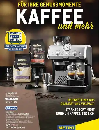 METRO Lavazza barista oder delonghi siebträger la specialista arte ec9155.mb Angebot