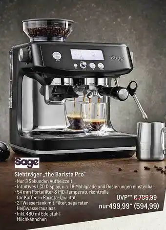 METRO Sage siebträger „the barista pro“ Angebot