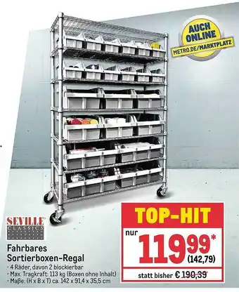 METRO Seville fahrbares sortierboxen-regal Angebot